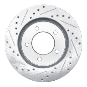 Ford Expedition Brake Rotor (1) - Front Right - R1 Concepts - Drilled & Slotted - Silver - `97-`02